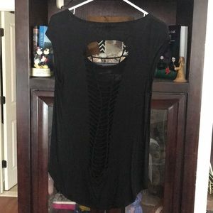 Work out tee with open back